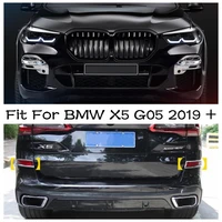 car styling front rear fog lights lamp trim cover chrome foglight frame exterior accessories fit for bmw x5 g05 2019 2022