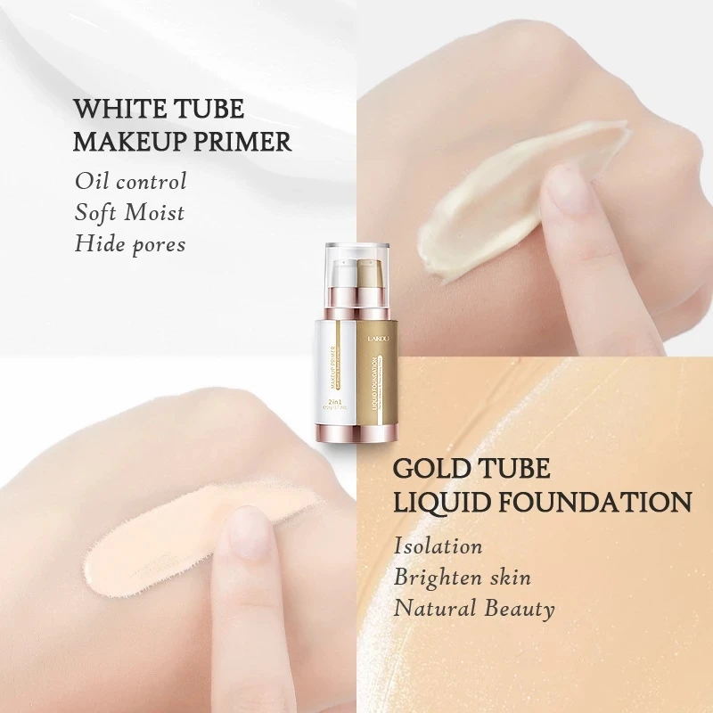 Двойная трубка праймера для макияжа жидкая основа водостойкий консилер контроль