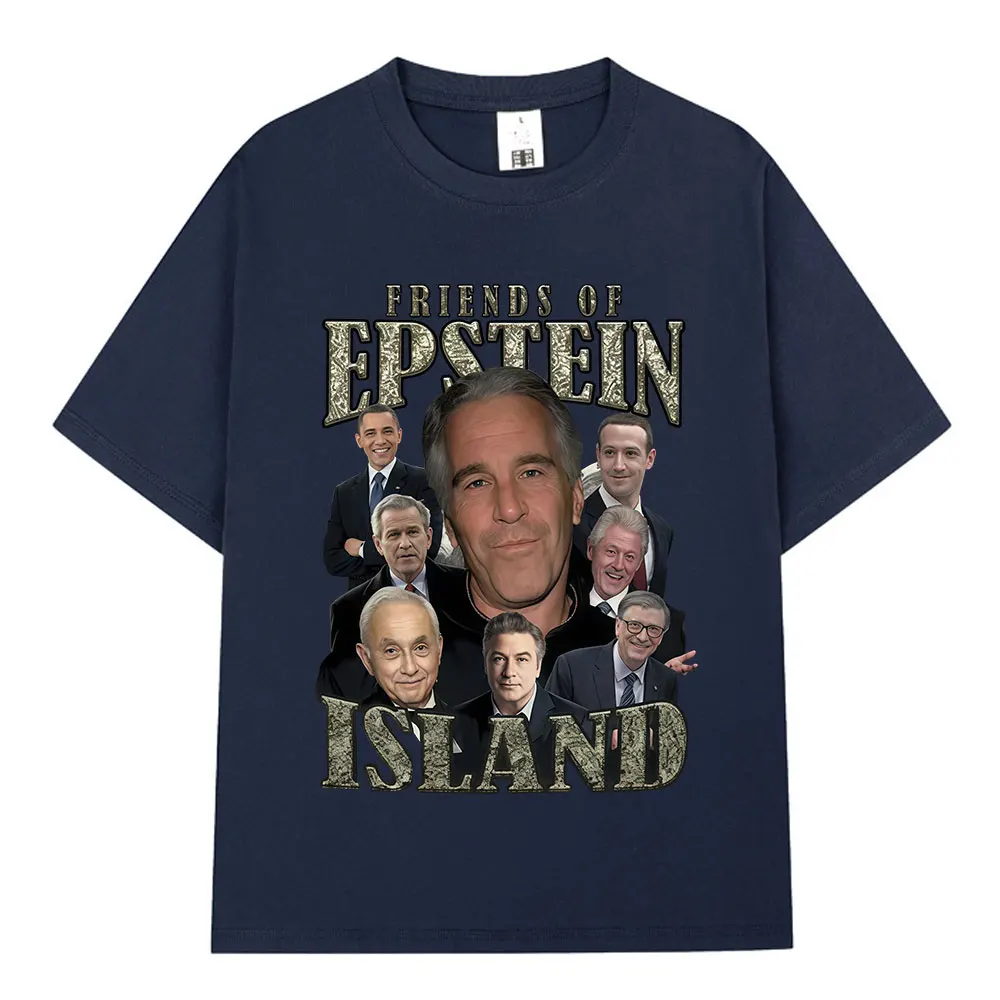 Фото Футболки с забавным принтом Island Jeffrey Epstein, мужская и женская одежда, модные футболки с короткими рукавами, хлопковая повседневная футболка, уличная одежда №2