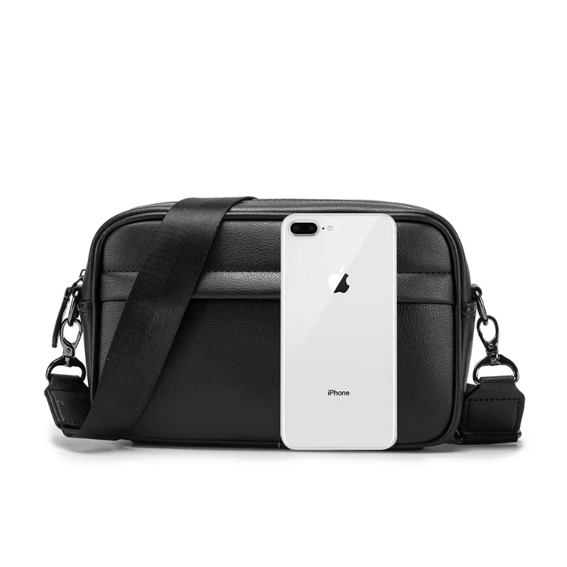 Men's Leather Shoulder Bags Crossbody Chest Packs for Men Korean-style Design Solid Color сумка мужская Messenger Bag Purse Sac