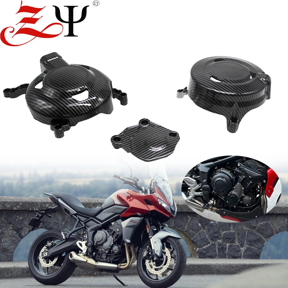 

Motorcycle Carbon Look Engine Cylinder Cover Head Protection Clutch Guards For Tiger Sport 660 Tiger660 Trident660 Trident 660