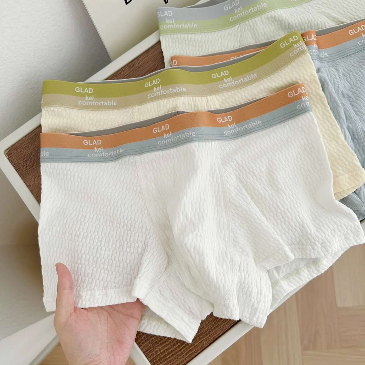 Трусы-боксеры мужские/женские из чистого хлопка с радужными буквами