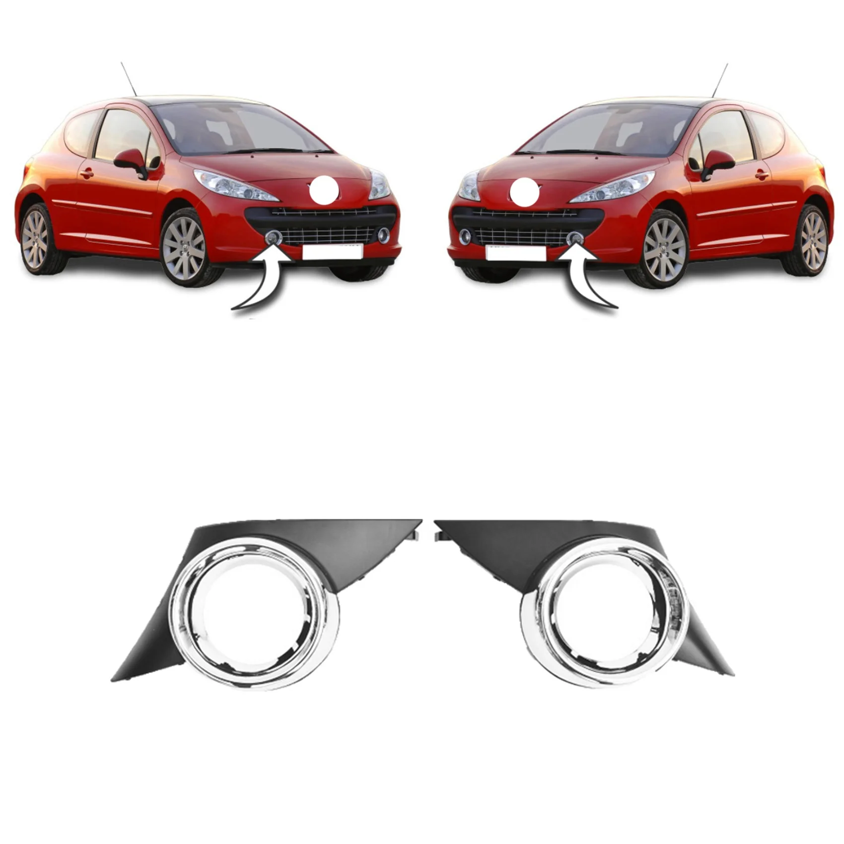 Крышка передних противотуманных фар автомобиля подходит для Peugeot 207 Sport 2006 2007 2008