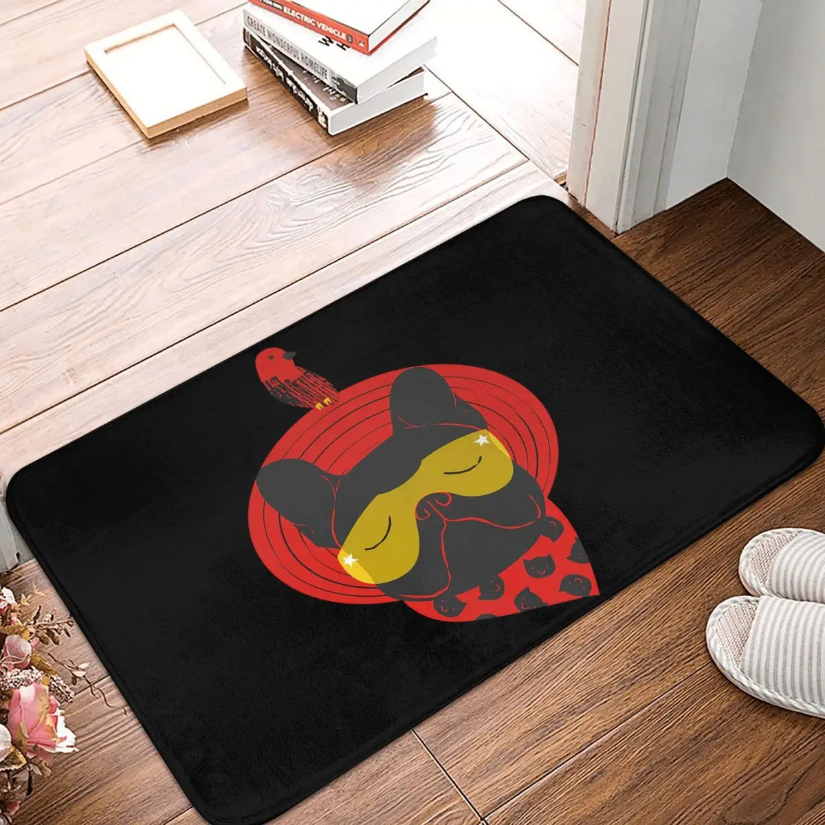 

Frenchie Doormat Rug carpet Mat Footpad Bath mat Non-slip toilet Balcony Parlor durable Washable