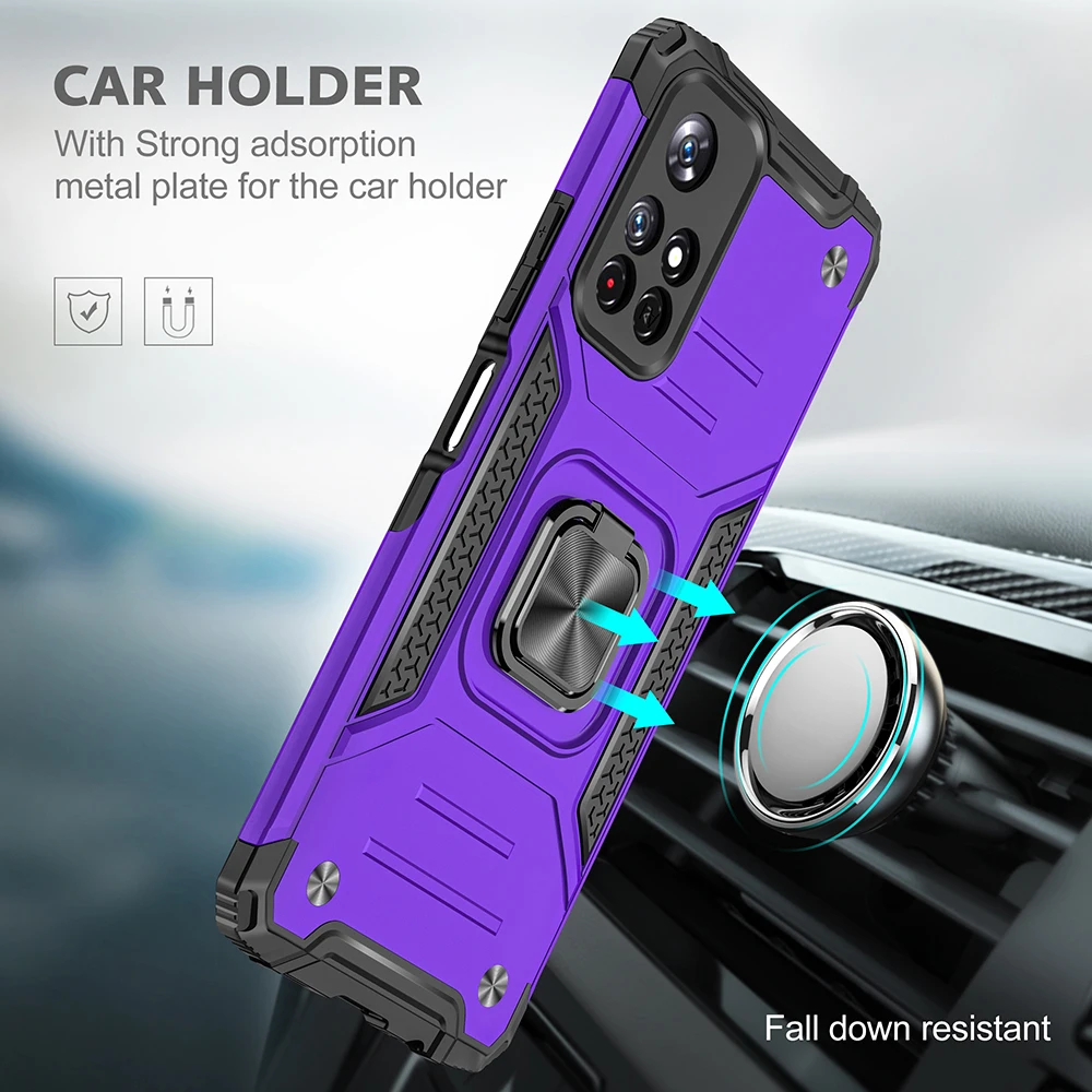 Military Grade Bumpers Armor Cover Redmi Note 11 10S 9S 8 10 9 9A 9C 9Prime 9Power 8A K30 PRO MAX ring bracket phone case |