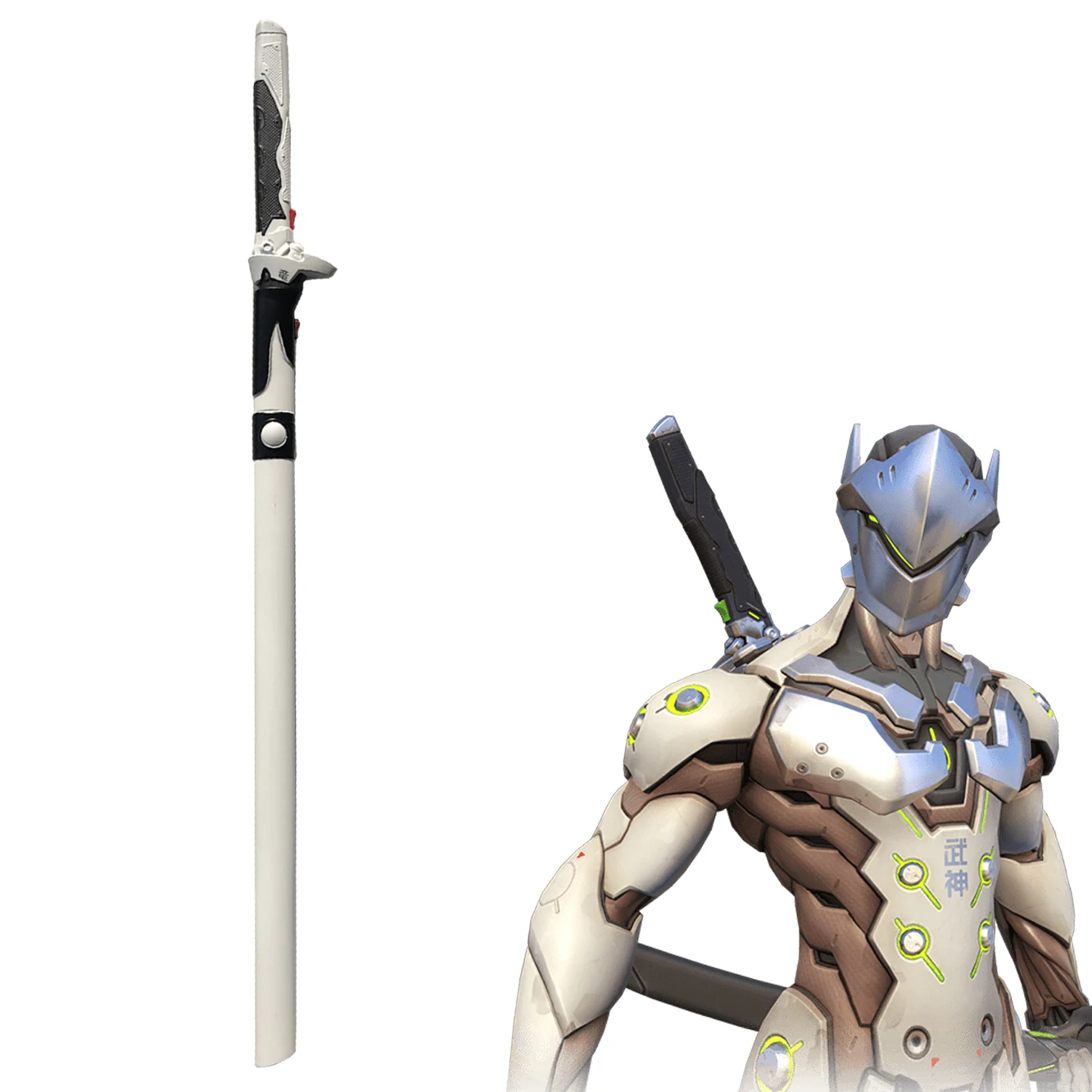 

Overwatch Cosplay Game Genji Evil Spirit Sheath Knife Shimada Genji Katana Role Play Game PU Weapon 106cm Model Toy Prop Sword