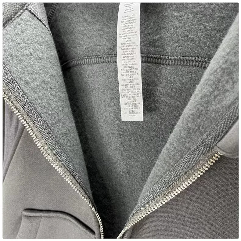 Lulu SCUBA Winter Women's Full Zip Hooded Sweatshirts Thickened Warm Workout Sweat Jackets Slim Fit Running Track Hoodies