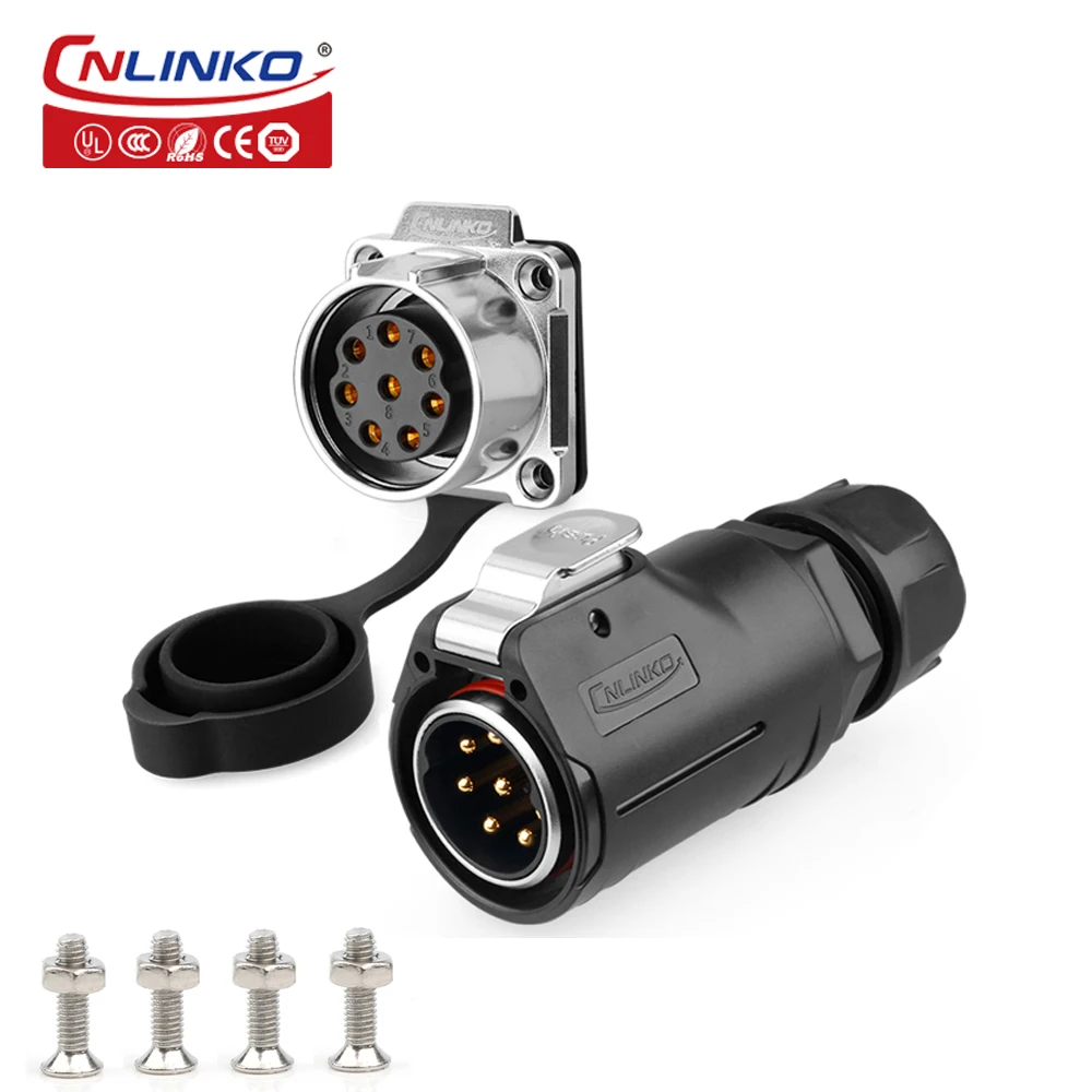 

CNLINKO M28 8pin Plug Socket Panel Mount Power Cable Connector Solder Signal IP67 Waterproof Adapter Nautical Aviation Connector