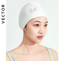 vector elastic silicon rubber waterproof protect ears long hair sports swim pool hat free size swimming cap for men women adults