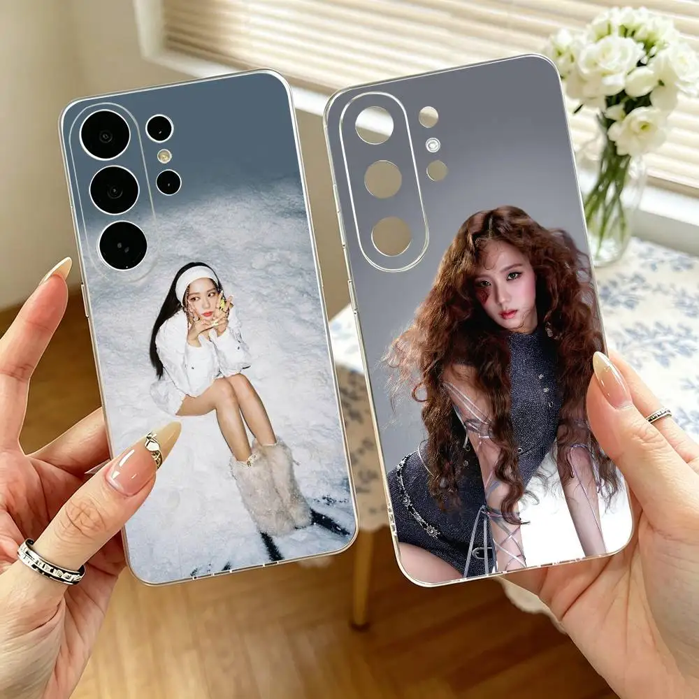 Фото Прозрачный чехол для телефона K-Kpop K-Kim J-Jisoo для Samsung S25, S24, S21, S22, S23, S30, Ultra, S20, Plus, FE, Note, 10, 9, 5G №1