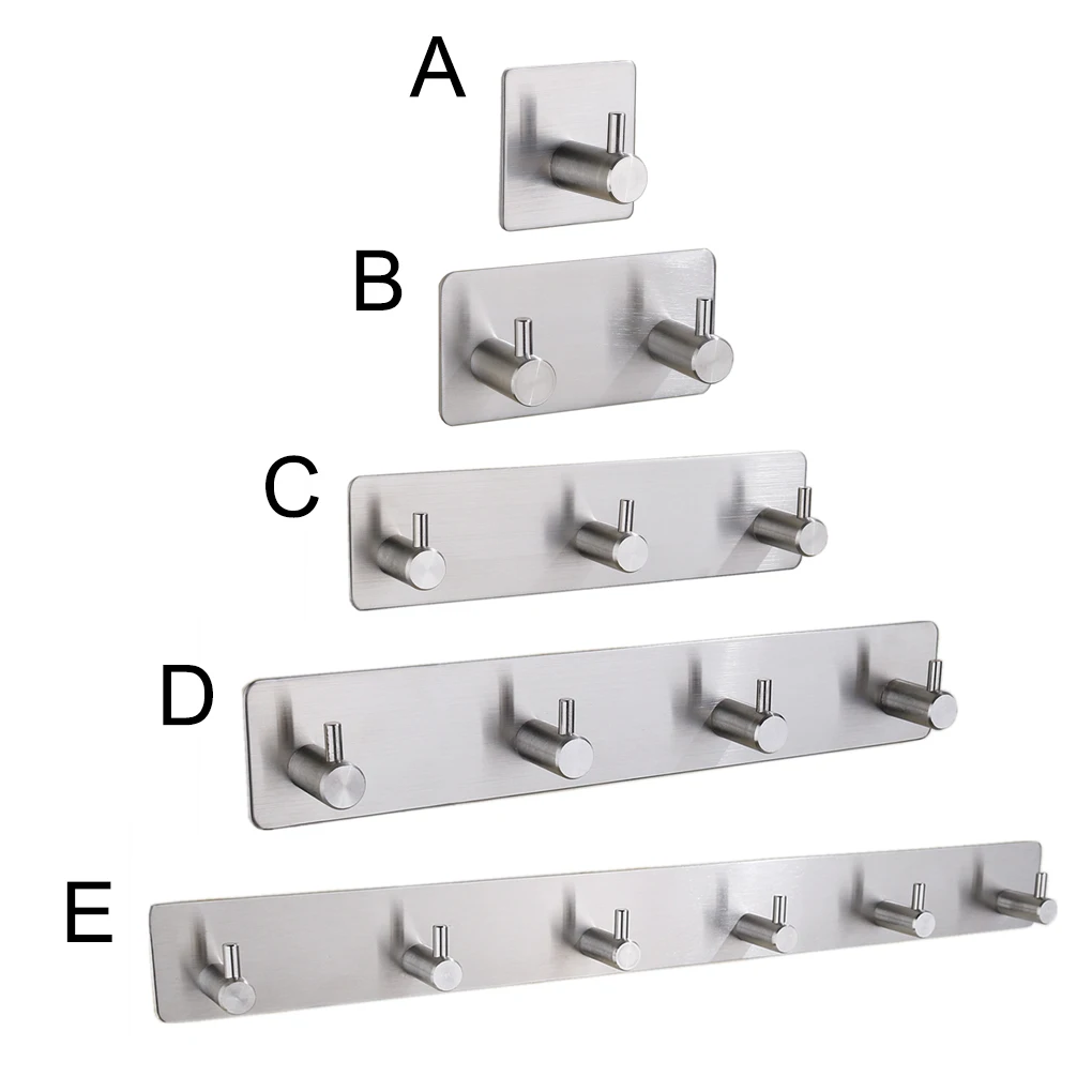 

Bathroom hooks for kitchen Door Wall Hanger Wall Hooks Hanger Self Adhesive Robe Towel Hook Stainless Steel