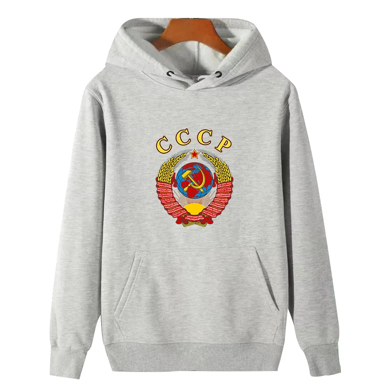 Russian Graphic hoodies With Ussr Emblem And Anthem Unisex graphic Hooded sweatshirts winter thick sweater hoodie fleece hoodie