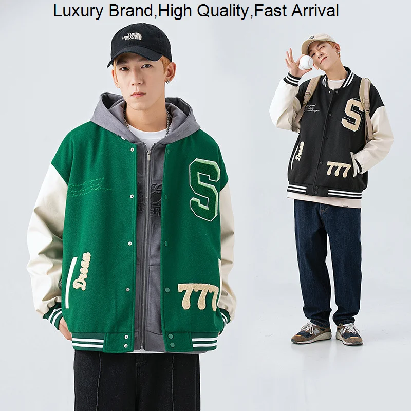 

Весенне-осеннее пальто для пар, брендовая тонкая бейсбольная форма, Мужская трендовая свободная универсальная повседневная куртка в стиле ...