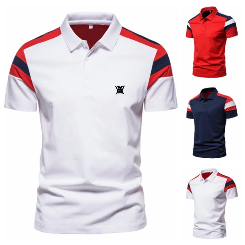 

2022 Summer Men's Golf Shirts Quick-drying Breathable Lapel Polo-shirt Polyester/spandex Short Sleeve Top Golf Wear Man T-shirt