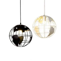 earth pendant lamp iron globe suspension light restaurant hotel bar cafe bedroom dining room creative tellurion hanging lighti