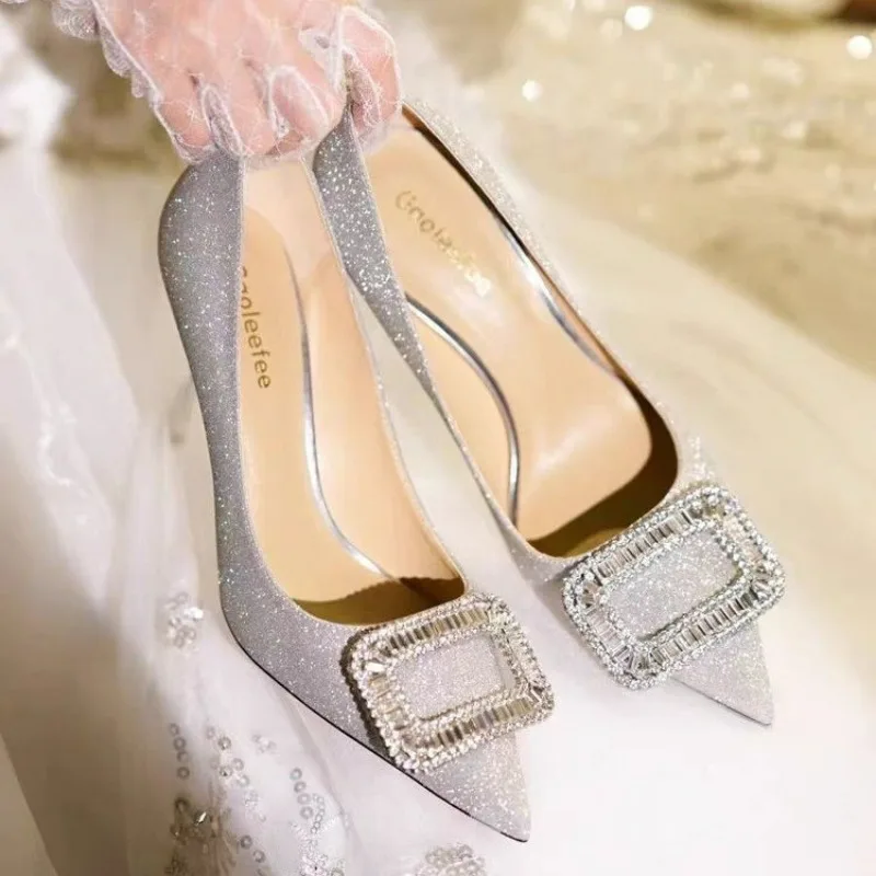 Новинка 2025 года женские туфли-лодочки пикантные замшевые туфли на высоком