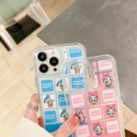 plaid donald duck daisy couple phone cases for iphone 13 12 11 pro max mini xr xs max 8 x 7 se 2020 back cover