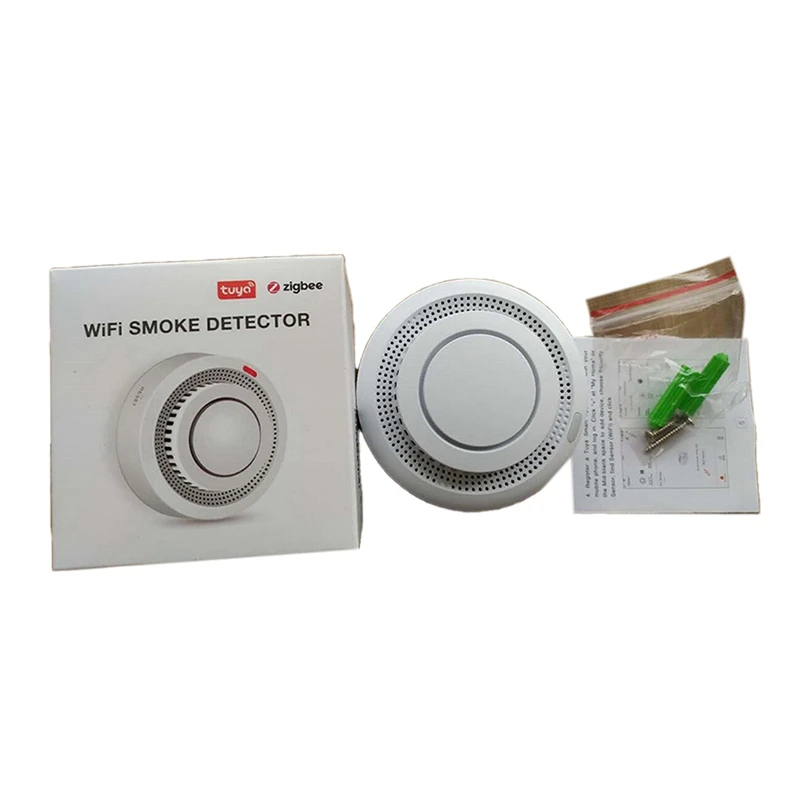 

Zigbee Version Graffiti Smoke Sensor Intelligent Smoke Detector Tuya Multi-Function Portable Smoke Alarms Durable White