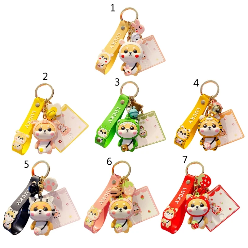 

1 шт., брелок для ключей в виде клубники Сиба-ину