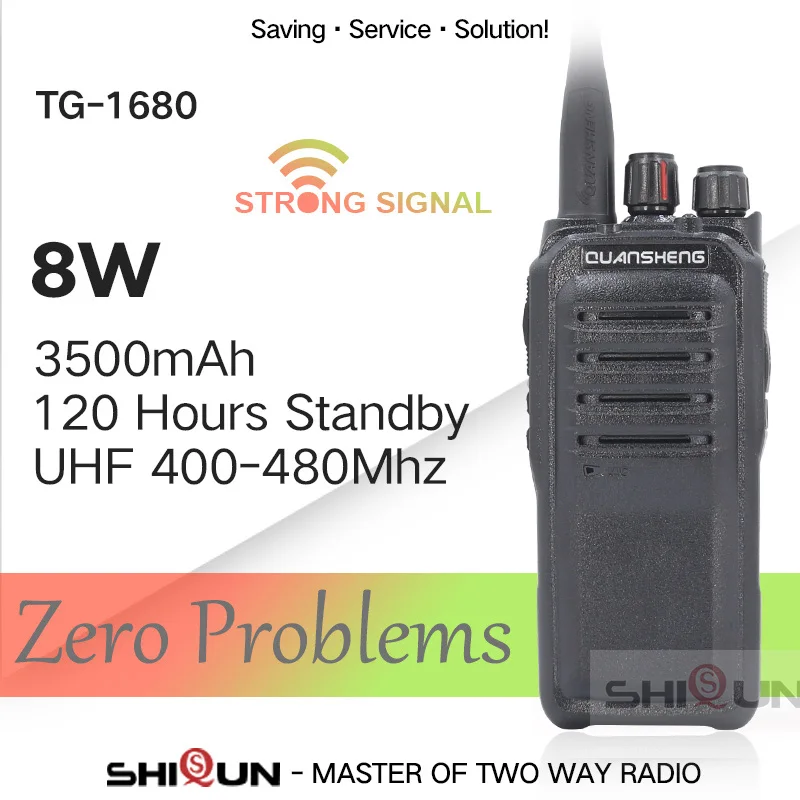 TG-1680 Dmr CB Ham Radio QuanSheng 8W Walkie Talkie Long Range 10KM UHF400-470MHz 16 Channels 3500mah Long Standby Large Battery