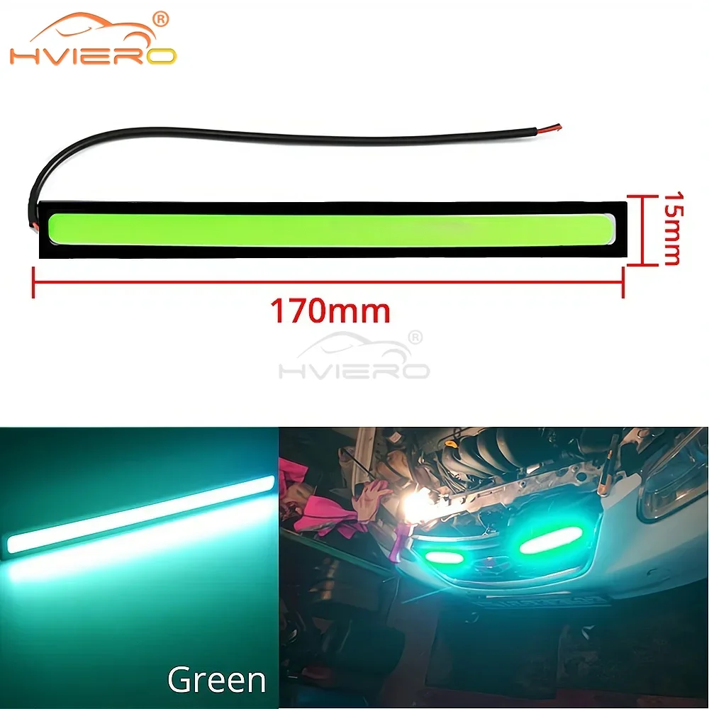 2 шт., 17 см, белый, синий, красный, ультра яркий автомобильный COB, светодиодный указатель поворота багажника, дневные ходовые огни, авто внешняя лампа, водонепроницаемая противотуманная фара