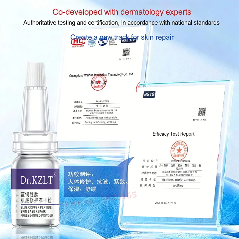 Фото Мощная сыворотка для восстановления кожи с пептидом GHK-CU Blue Copper Peptide способствует регенерации кожи и улучшает состояние кожи для более здорового цвета лица. №5