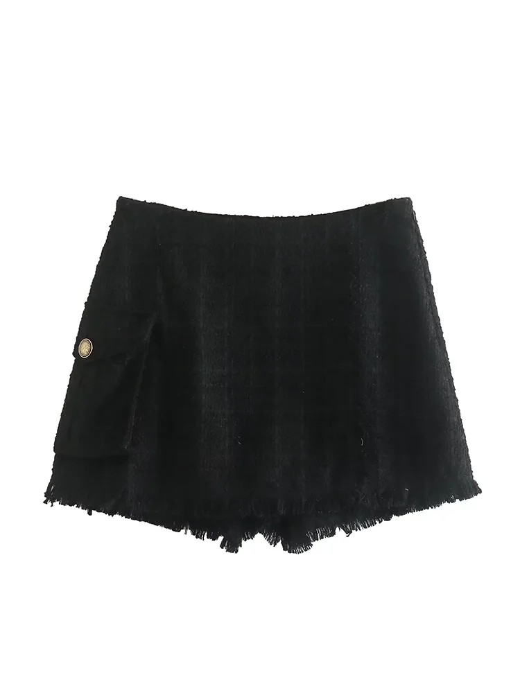 

PB&ZA2023 early spring new women's fashion high waist chic and versatile textured mini skirt 4369042