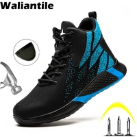 waliantile steel toe ankle safety boots for men male anti smashing indestructible working boots shoes safety sneakers footwear