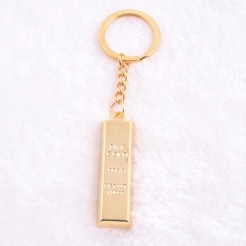 

1 шт., цепочка для ключей, брелок для ключей, модный металлический брелок из искусственного золота, Лидер продаж