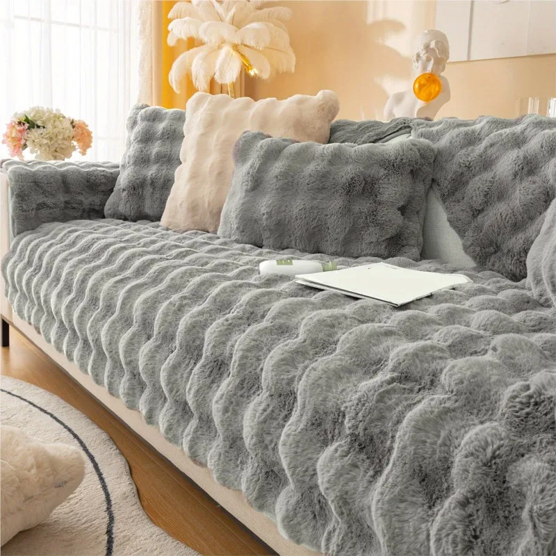 

Warm Faux Fur Sofa Cover, Imitation Rabbit Fur Sofa Pad,Thick PlushSofa Mat,Sofa Cushion For Winter, Sofa Covers For Living Room