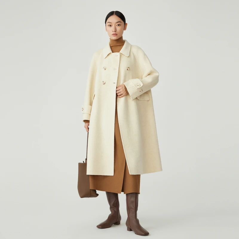 Двусторонний дафлкот Indicia из 00% овечьей шерсти шерстяная куртка художественная