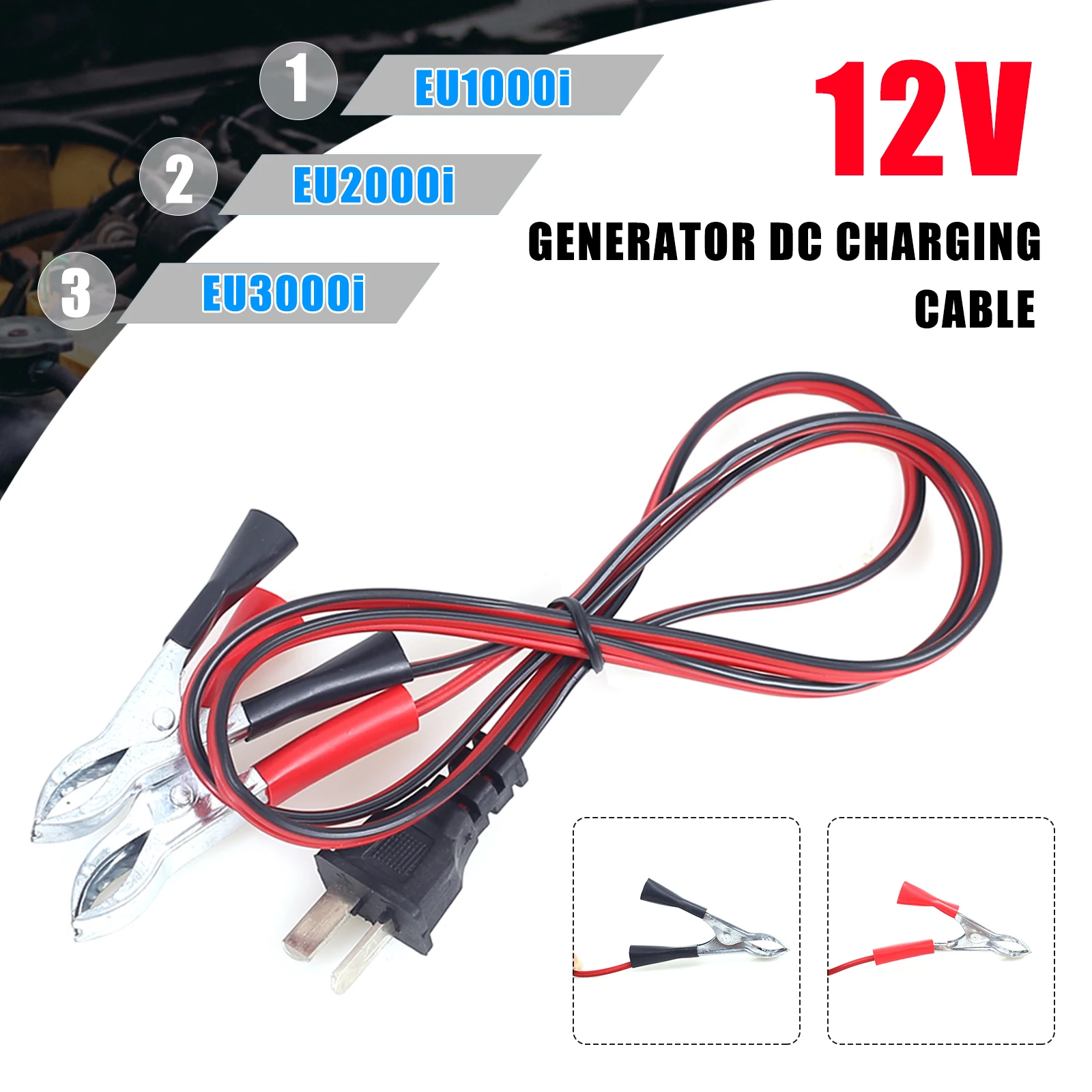 

1.2M Generator Charging Cable DC 12V Charging Cables Cord Wires For Honda Generator EU1000i EU2000i Car Cable
