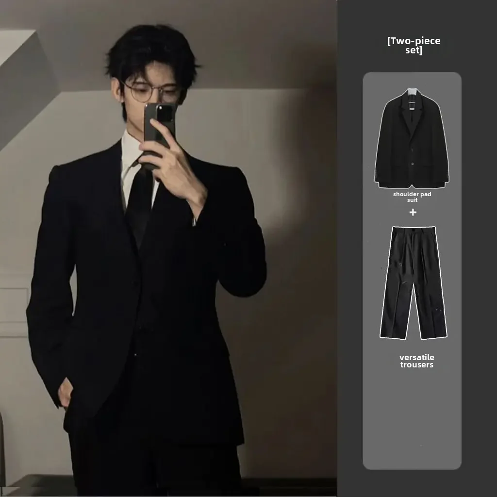 Мужской костюм в западном стиле полный комплект с мягкими плечами