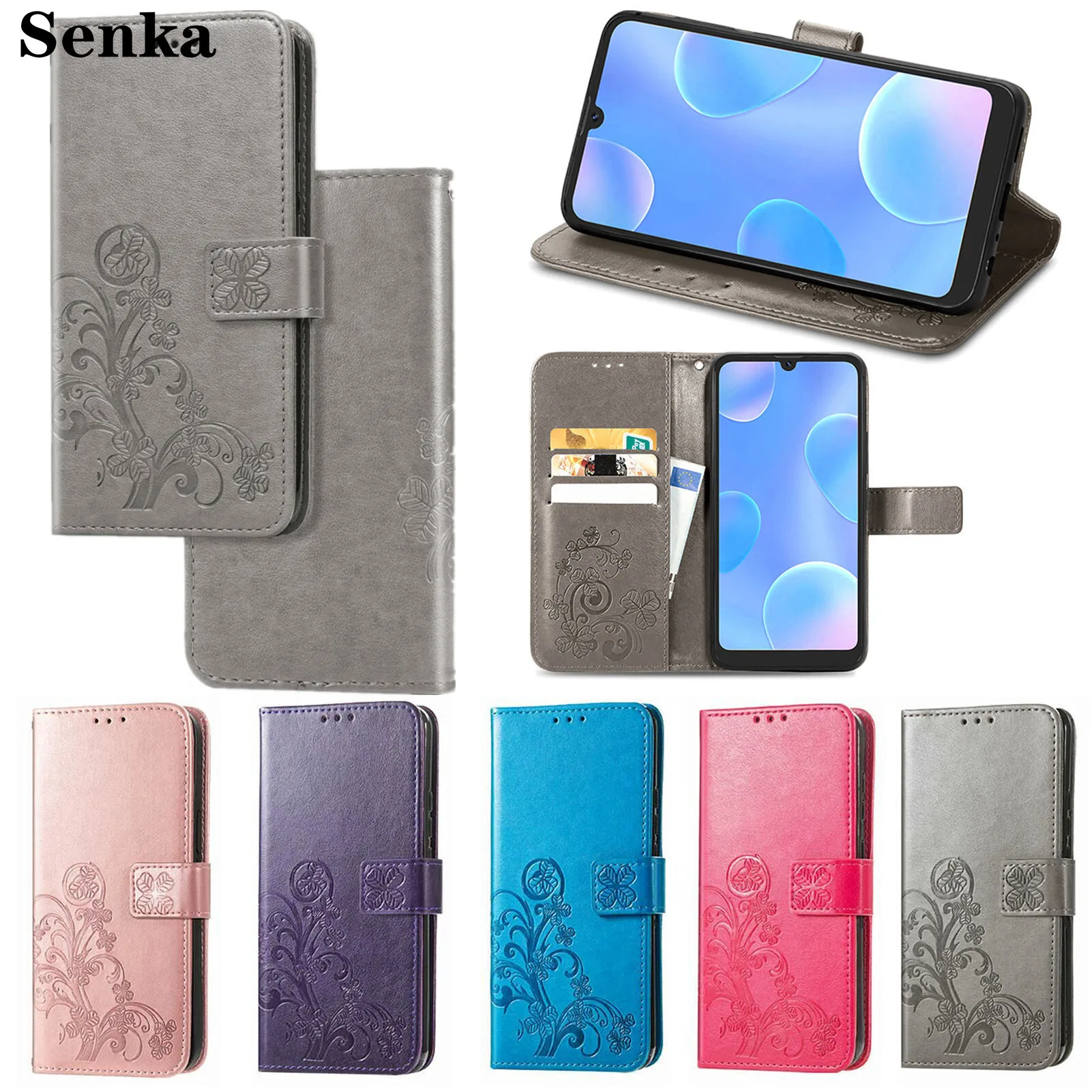 

Embossed Leather Flip Phone Case for Tecno Spark 8 7 6 GO 5 Pro Camon 18 16SE 18i 18P POP 4Lite 4 3 2F Pova 2 Wallet Stand Cover
