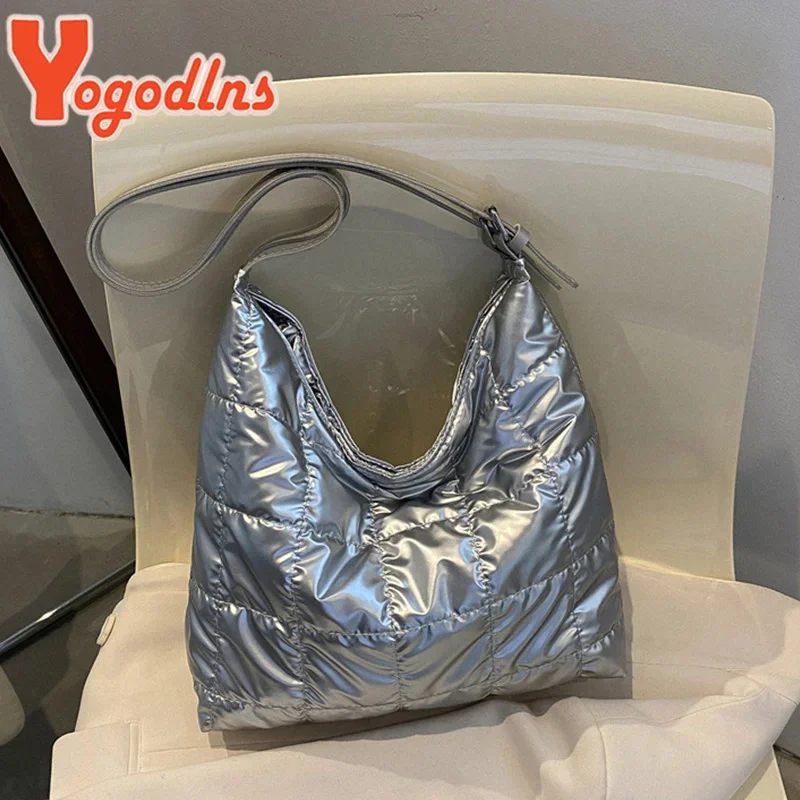 

2023 Autumn New Space Cotton Women Handbag Large Capacity Shoulder Bag Winter Down Tote Bag 2023 Lady Top-handle Bags sac