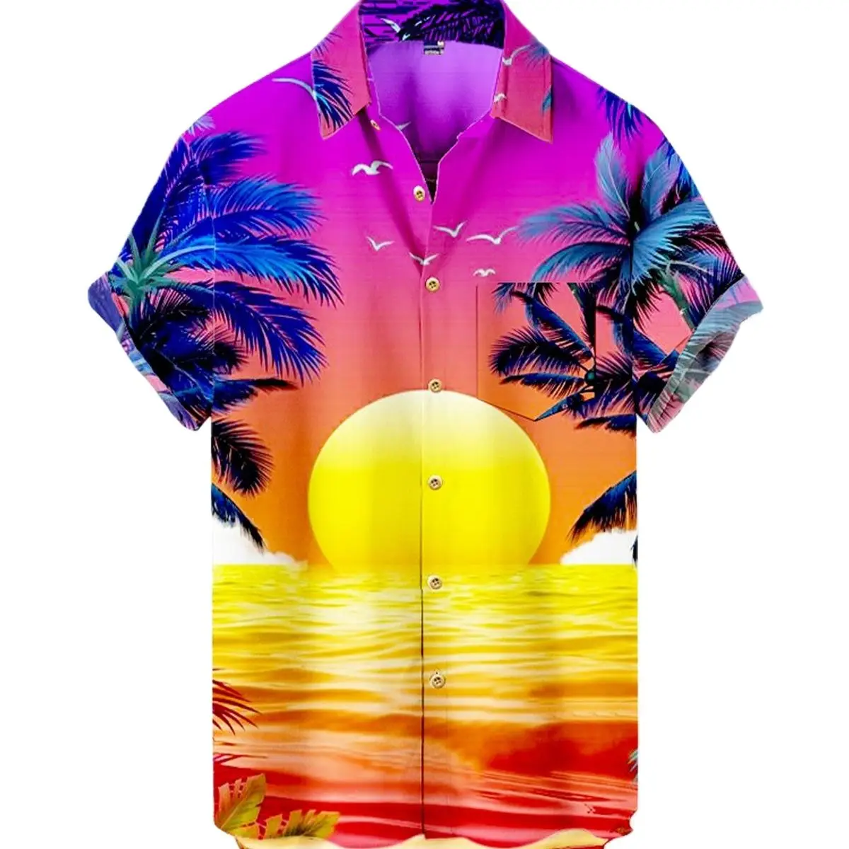 2022 Summer Shirt For Men Casual Short-sleeved Top Hip-hop Street Beach Party Men's Shirt Male Clothes Loose Hawaiian Shirts Men