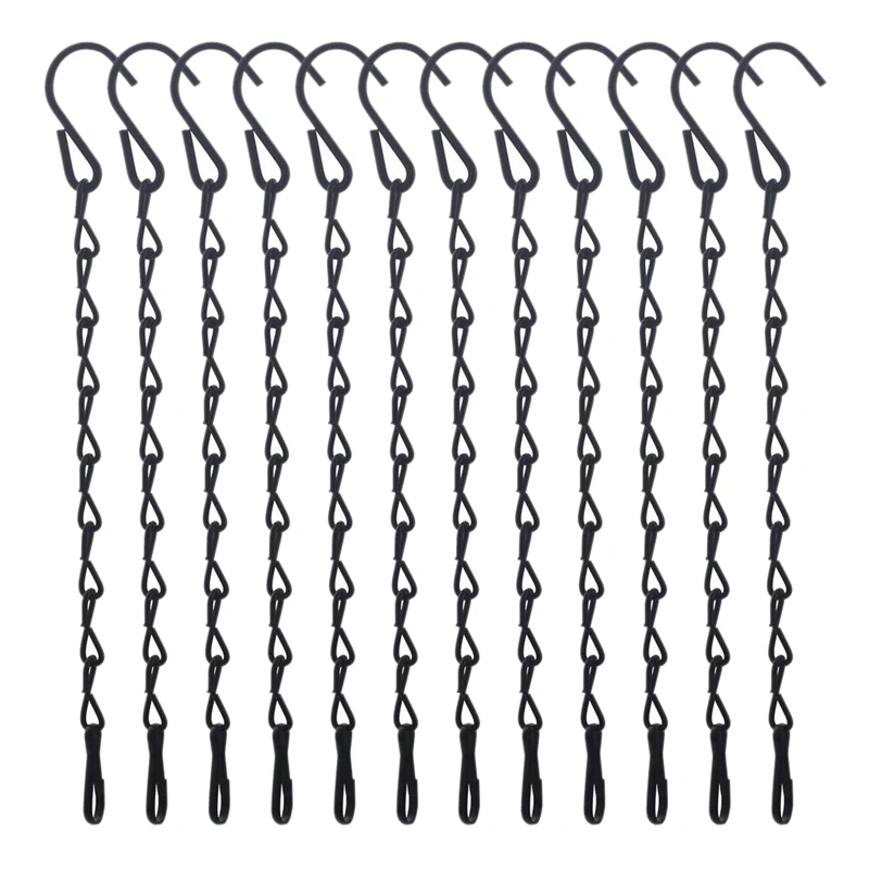 

12 Pack 9.5 Inches Hanging Chains, Garden Plant Hangers, For Bird Feeders, Billboards, Chalkboards, Planters, Lanterns, Wind Chi