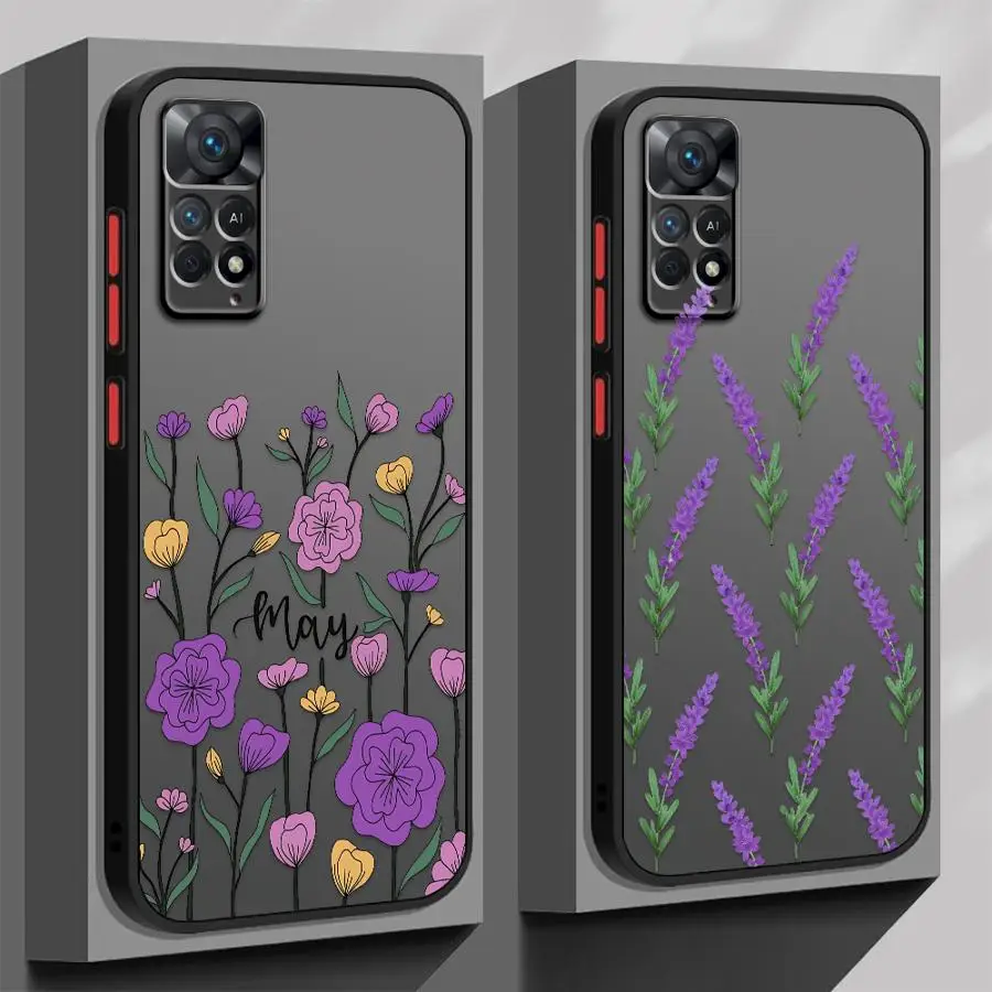 Чехол для телефона с цветами лаванды Xiaomi Redmi 10A 12 12C 13C 10 10C 9 9A 9C 9T K40 Pro A1+ A2 Plus