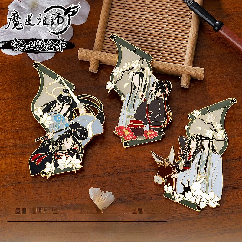 

Anime Mo Dao Zu Shi Fashion MDZS Cosplay Metal Dating Bedge Wei WuXian Lan WangJi Badge Souvenir Limit Costume Button Brooch Pin