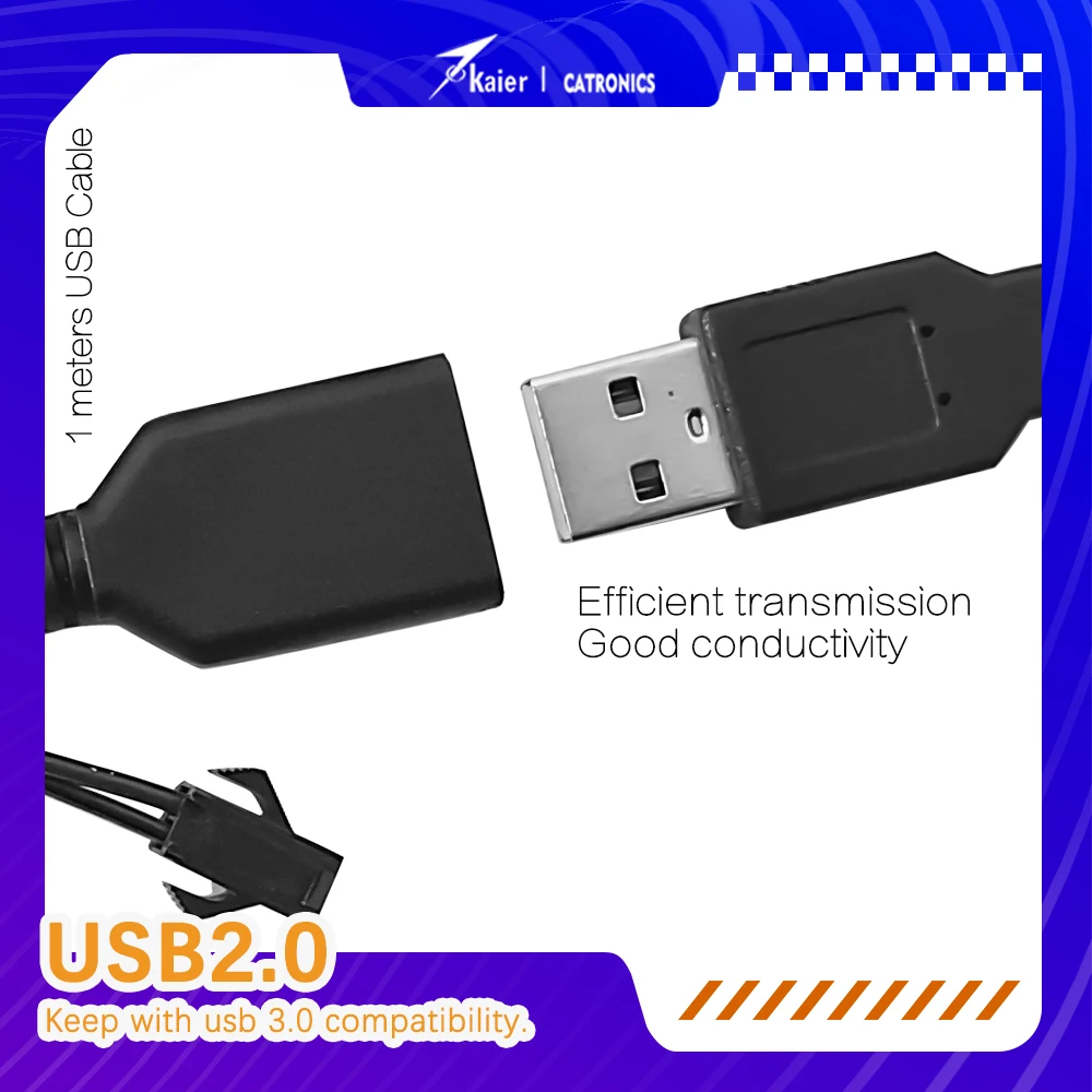 

KAIER 1 Meter USB Transfer Cable for Car USB Adaptor Dual Socket Usb Extension Cable Car DVR GPS Digital Cord Car Accessories