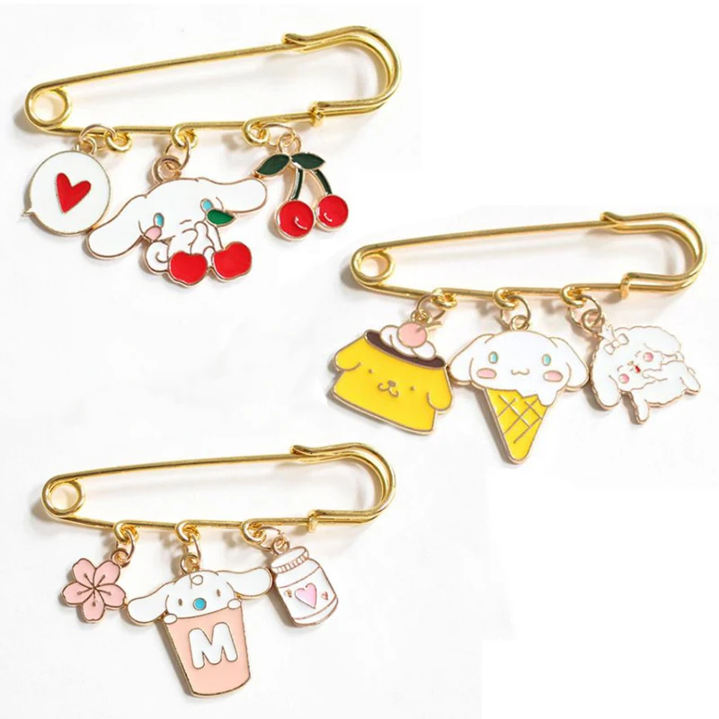

Милый Sanrio hello kittys My melody cinnamoroll зажим для бумаги Kawaii аниме аксессуары большой размер брошь Японская девушка сердце булавка