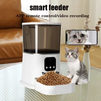 teddykala pet smart cat feeder with hd camera 6l dog food dispenser app remote program control dual power automatic cat feeder
