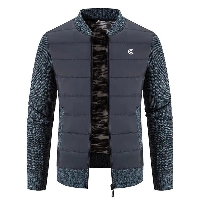 Golf Clothing New Autumn/winter Cardigan Sweater Jacket Golf Men's Patchwork Zipper Sweater Casual Knit Men's Golf Jacket