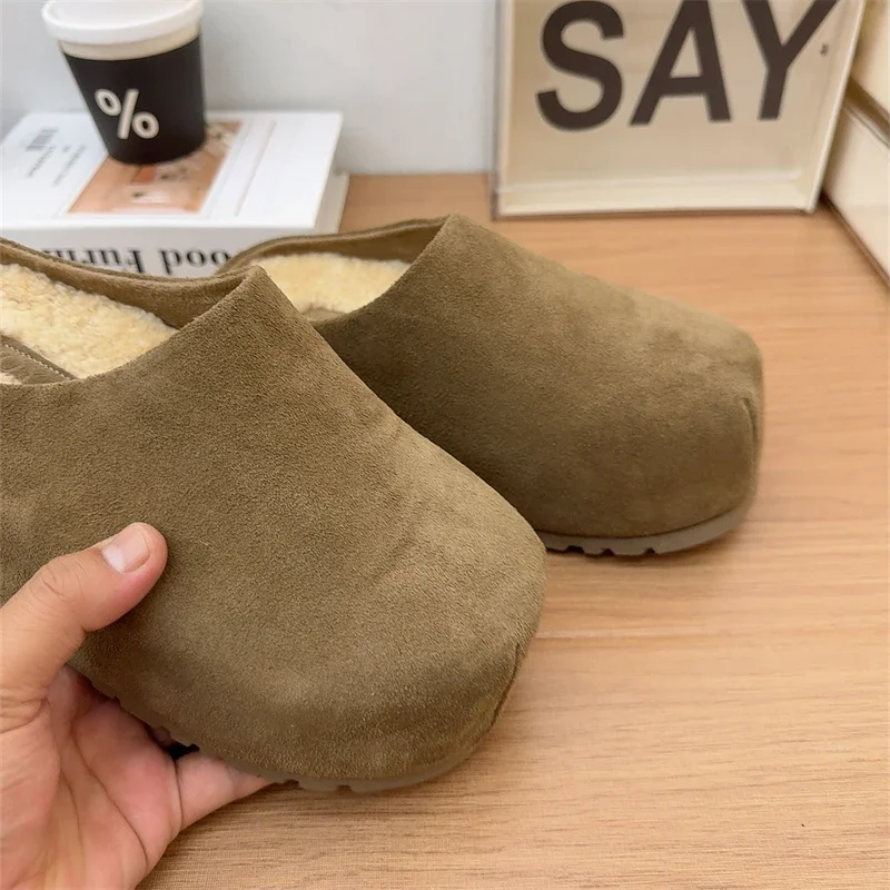 Весна-Осень 2023 женские шлепанцы на платформе и плоской подошве модные с закрытым