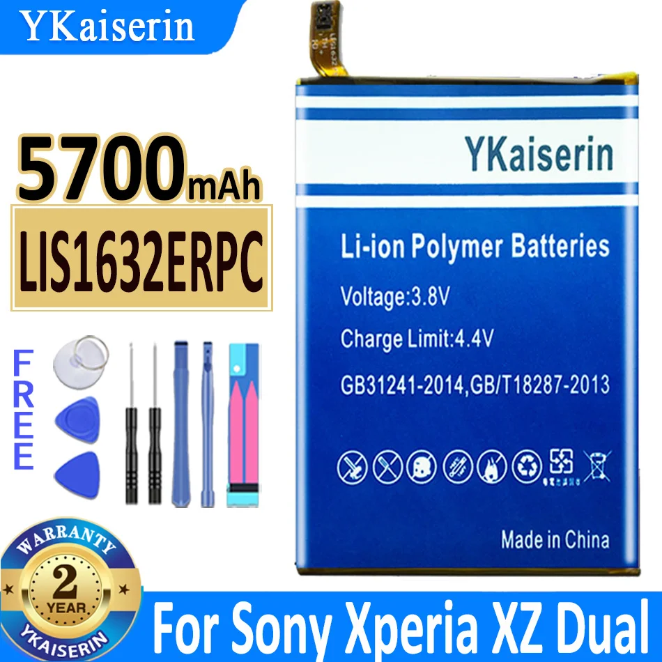 

YKaiserin LIS1632ERPC Battery For Sony Xperia XZ XZs F8331 F8332 5700mAh Batteria + Free Tools
