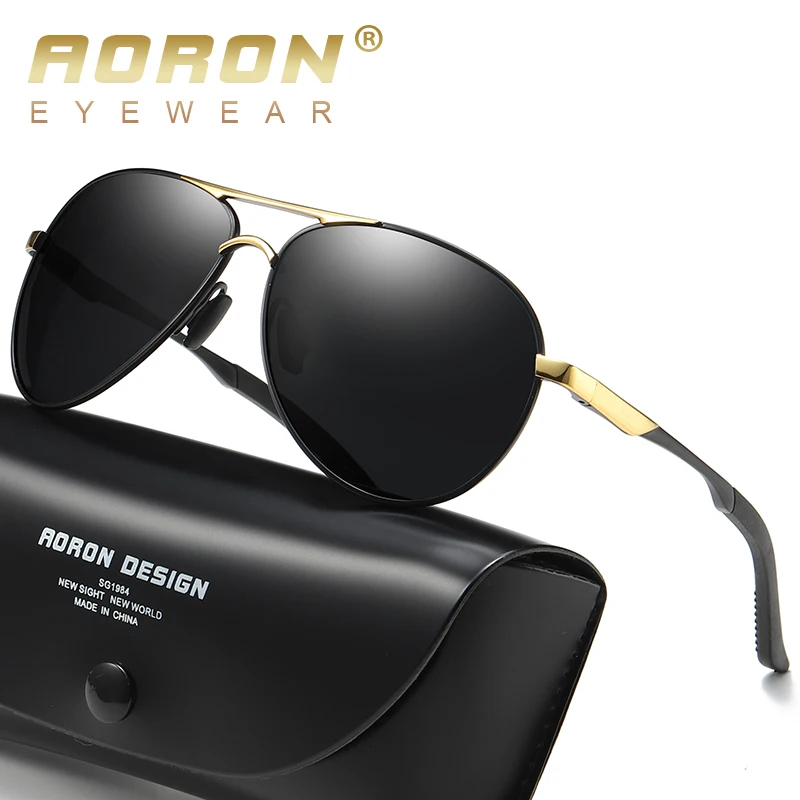 

AORON Fashion Polarized Sunglasses Metal Frame Driver Driving Glasses UV400 Anti-glare Eyewear for Men Women Classic Eyeglasses