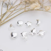 925 sterling silver geometry moon heart dolphin spacer beads loose beads suit for bracelet necklace diy fine jewelry making