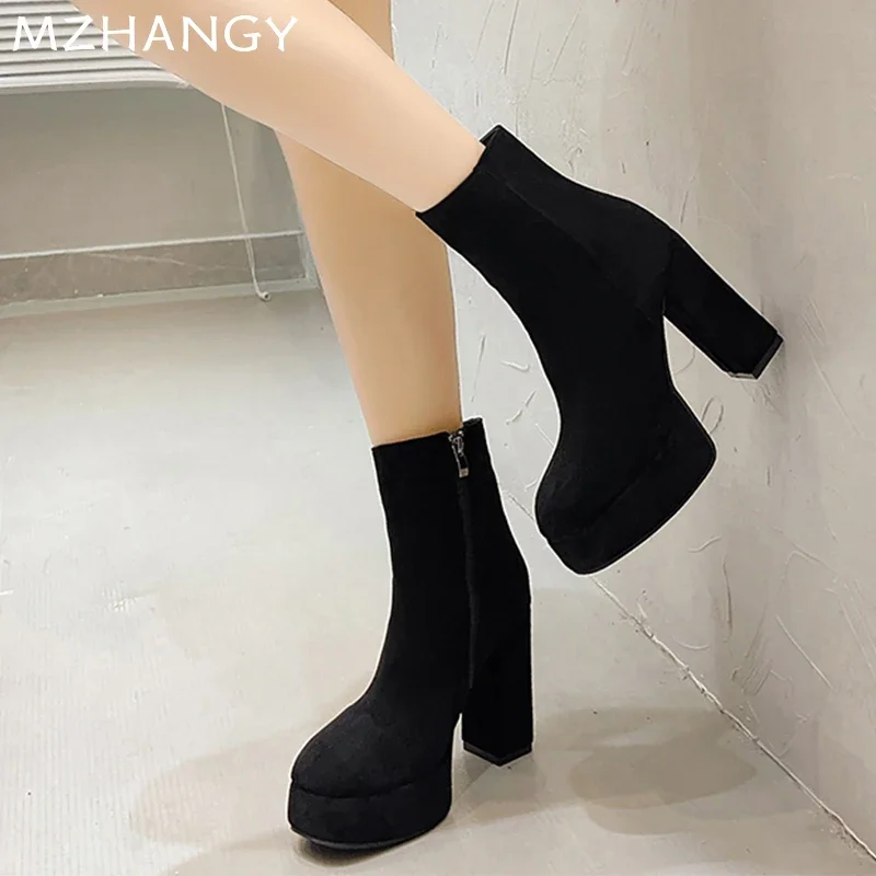 Замшевые женские ботильоны со шнуровкой цвет в ассортименте