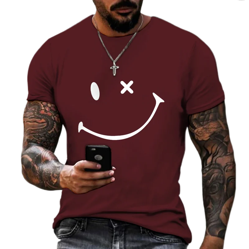 Мужская футболка с принтом улыбающегося лица
