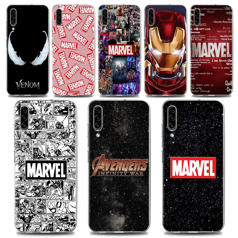 

Cute Anime Marvel Logo Phone Case for Samsung A02 A10 A20e A30 A40 A50 A70 Note 8 9 10 20 Plus Lite Ultra 5G Silicone Case